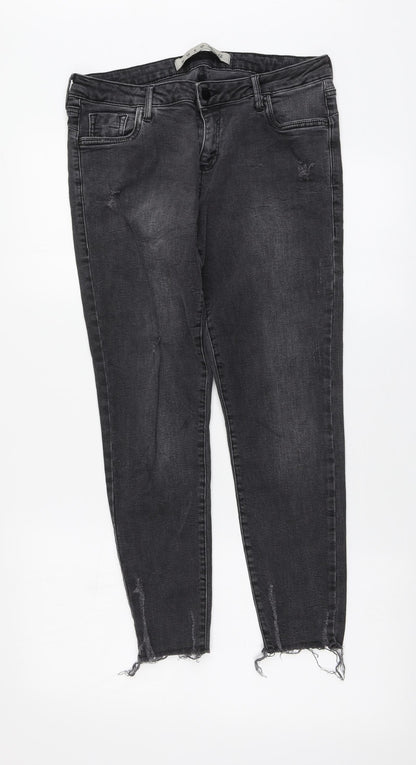 Denim.Co Womens Grey Cotton Skinny Jeans Size 12 L26 in Regular