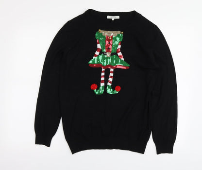 Womens UK Size 12 Peacocks Black Pullover Jumper