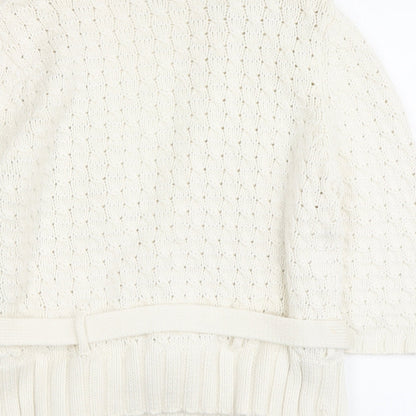 Womens UK Size L Marks and Spencer Ivory Cardigan Jumper