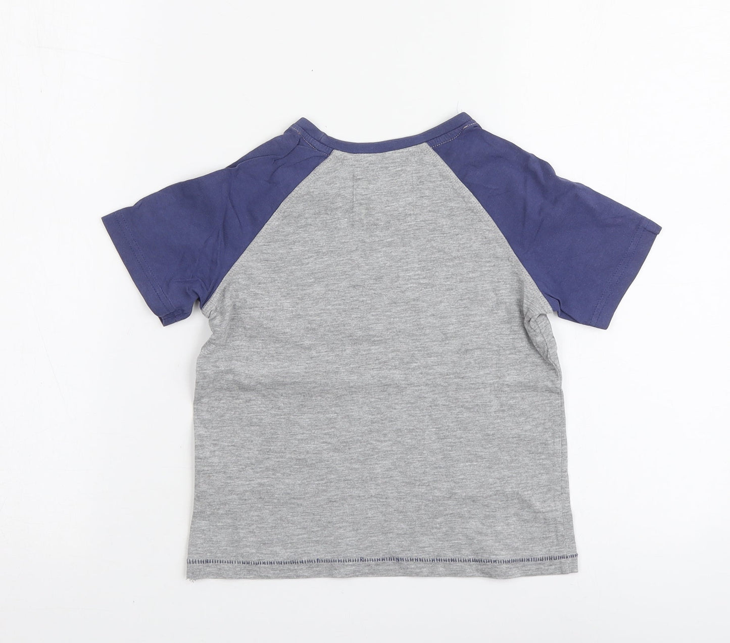 TU Boys Grey Geometric Cotton Basic T-Shirt Size 4 Years Round Neck