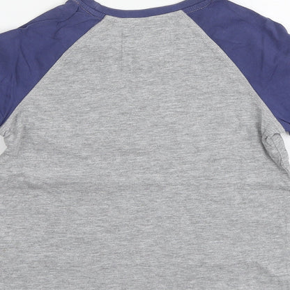 TU Boys Grey Geometric Cotton Basic T-Shirt Size 4 Years Round Neck
