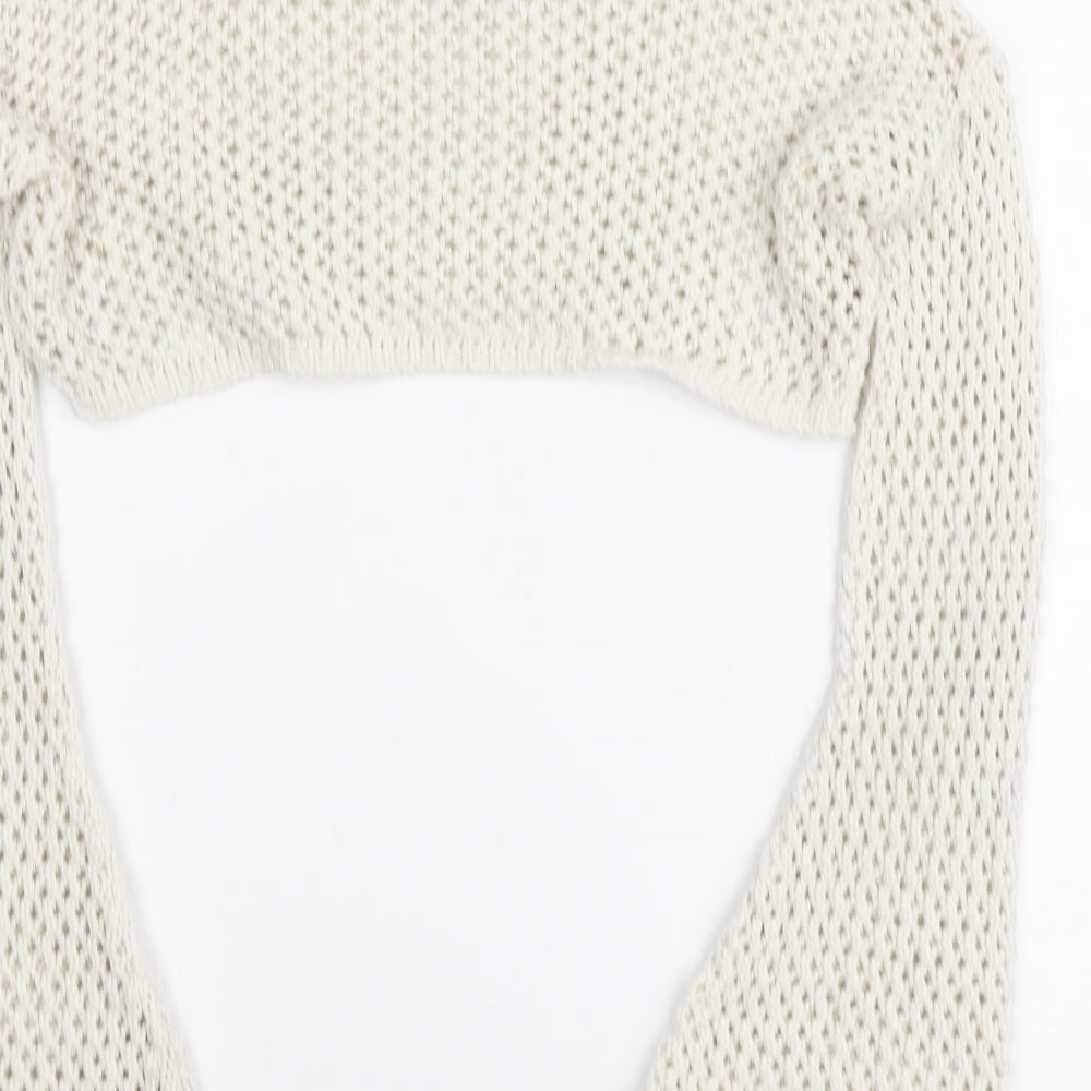 Nastygal Womens Ivory Round Neck Acrylic Pullover Jumper Size 8