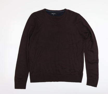 Industralize Mens Brown Round Neck Acrylic Pullover Jumper Size XL