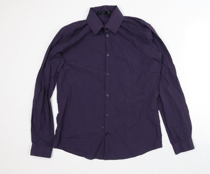 Mens UK Size M Cedar Wood State Purple  Button-Up Long Sleeve Casual Shirt