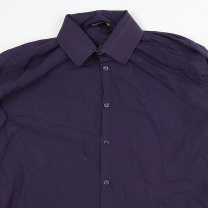Mens UK Size M Cedar Wood State Purple  Button-Up Long Sleeve Casual Shirt