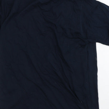 MDGolf Mens Blue Striped Polyester Polo Size M Collared