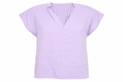 Womens UK Size 10 Gallery Purple Basic T-Shirt