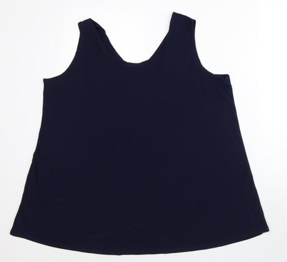 Womens UK Size XL Preworn Blue Tunic Tank