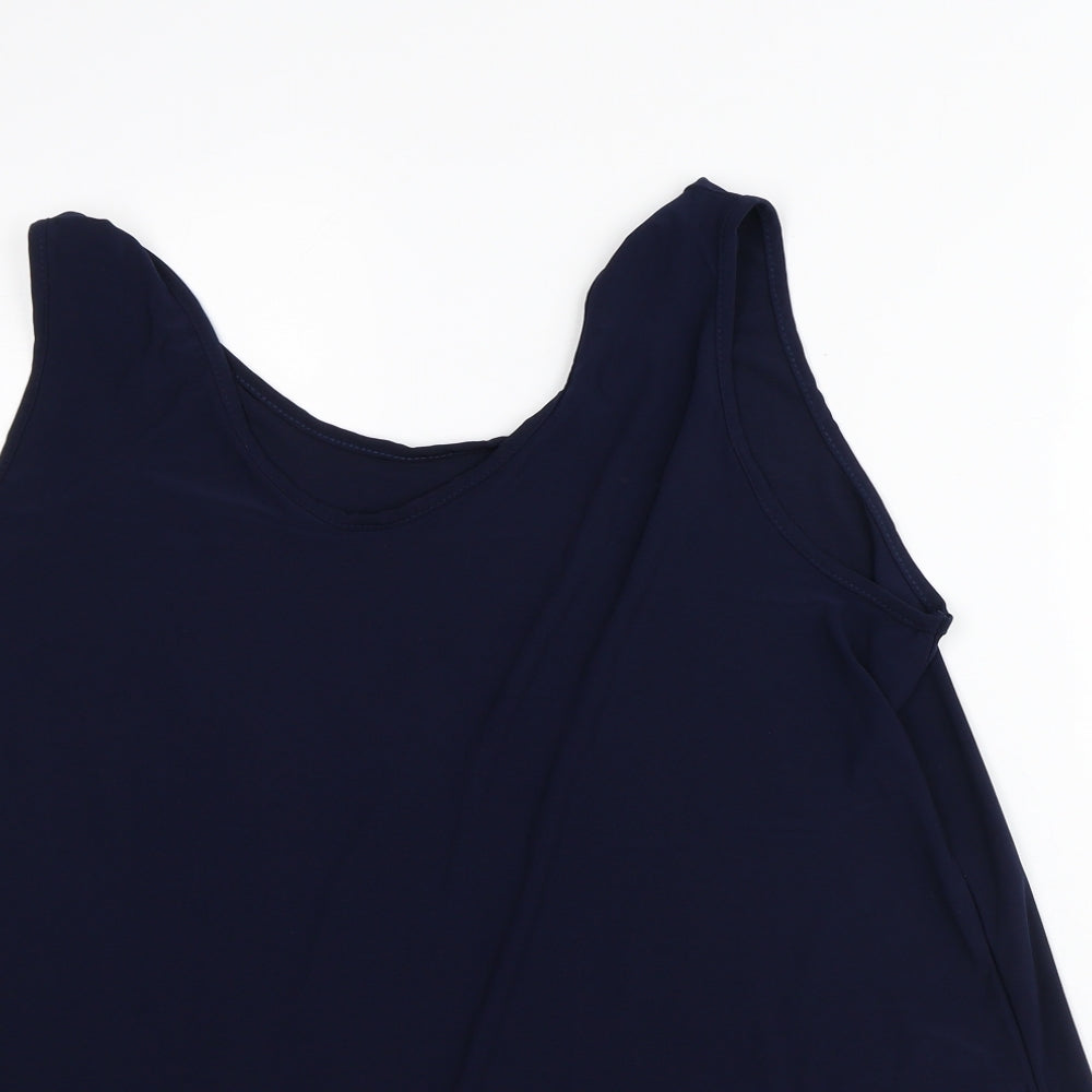 Womens UK Size XL Preworn Blue Tunic Tank