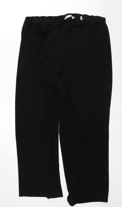 Womens UK Size L Anthology Regular Fit Capri Black Trousers