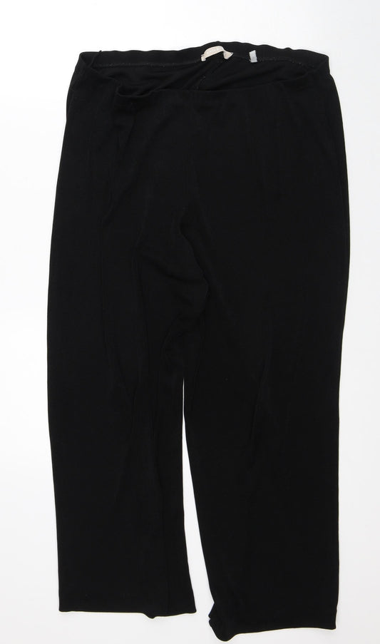 Anthology Womens Black Polyester Capri Trousers Size L L25 in Regular