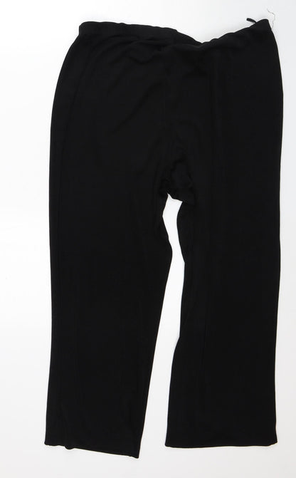 Womens UK Size L Anthology Regular Fit Capri Black Trousers