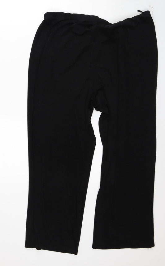 Anthology Womens Black Polyester Capri Trousers Size L L25 in Regular