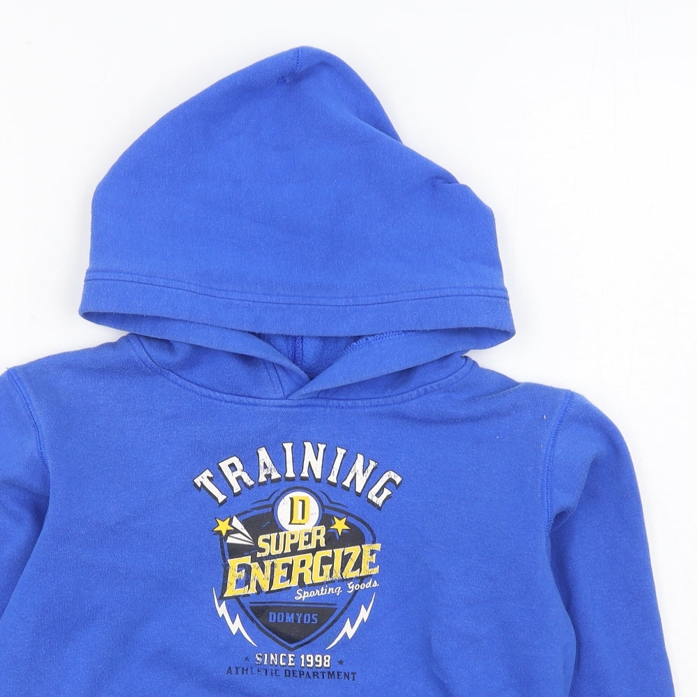 DOMYOS Boys Blue Cotton Pullover Hoodie Size 12 Years Pullover