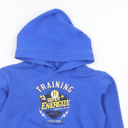 DOMYOS Boys Blue Cotton Pullover Hoodie Size 12 Years Pullover