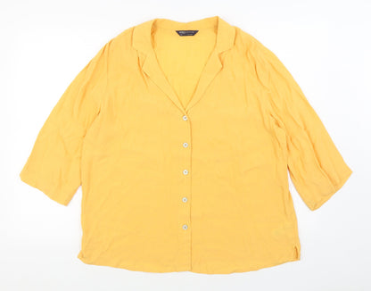 Womens UK Size 16 Marks and Spencer Orange Basic Button-Up
