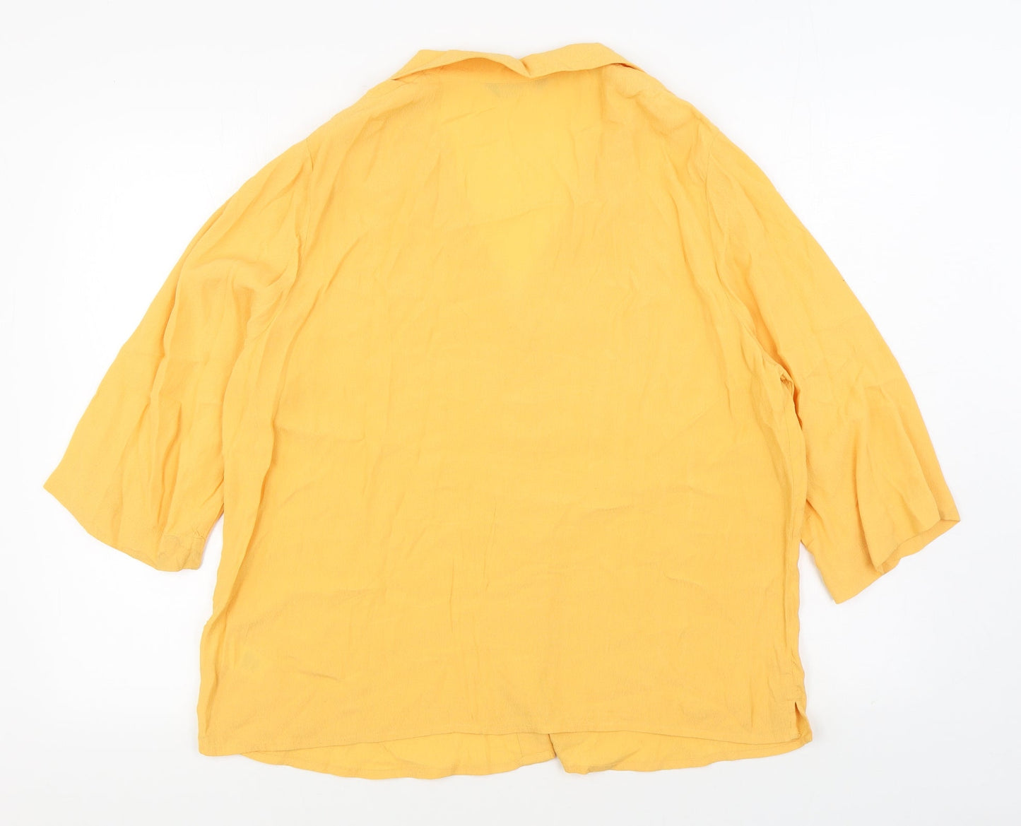 Womens UK Size 16 Marks and Spencer Orange Basic Button-Up