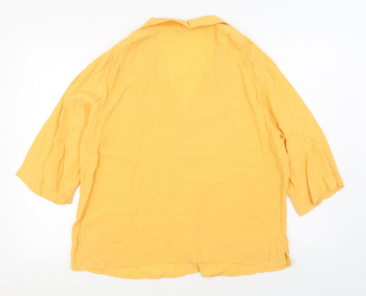 Womens UK Size 16 Marks and Spencer Orange Basic Button-Up