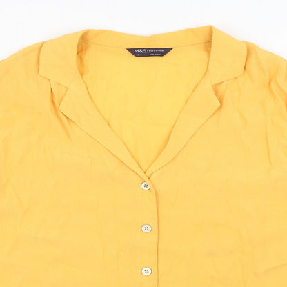 Womens UK Size 16 Marks and Spencer Orange Basic Button-Up