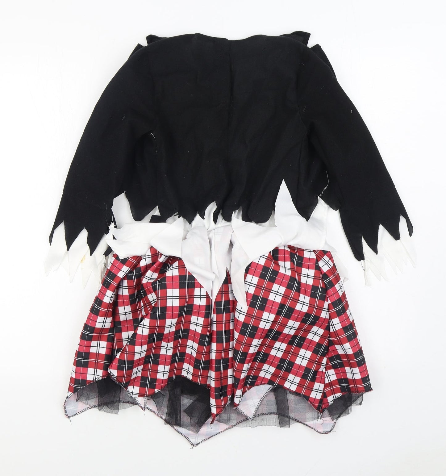 Hallow Scream Girls Black Plaid Polyester Skater Dress Size 10-11 Years Round Neck Hook & Loop - Costume