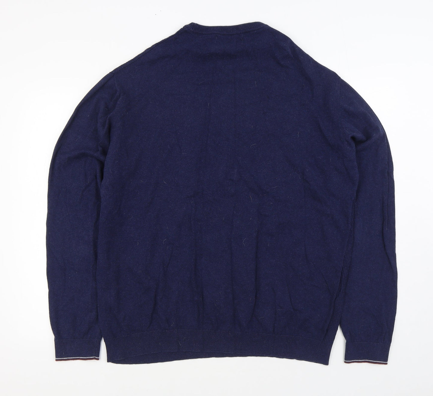 Matalan Mens Blue Round Neck Cotton Pullover Jumper Size XL