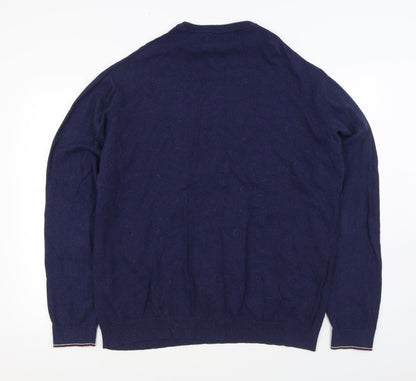 Matalan Mens Blue Round Neck Cotton Pullover Jumper Size XL
