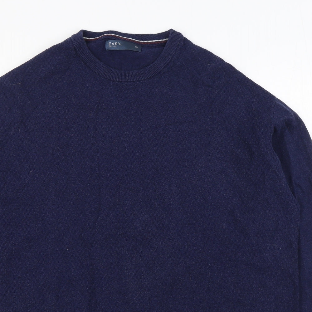 Matalan Mens Blue Round Neck Cotton Pullover Jumper Size XL