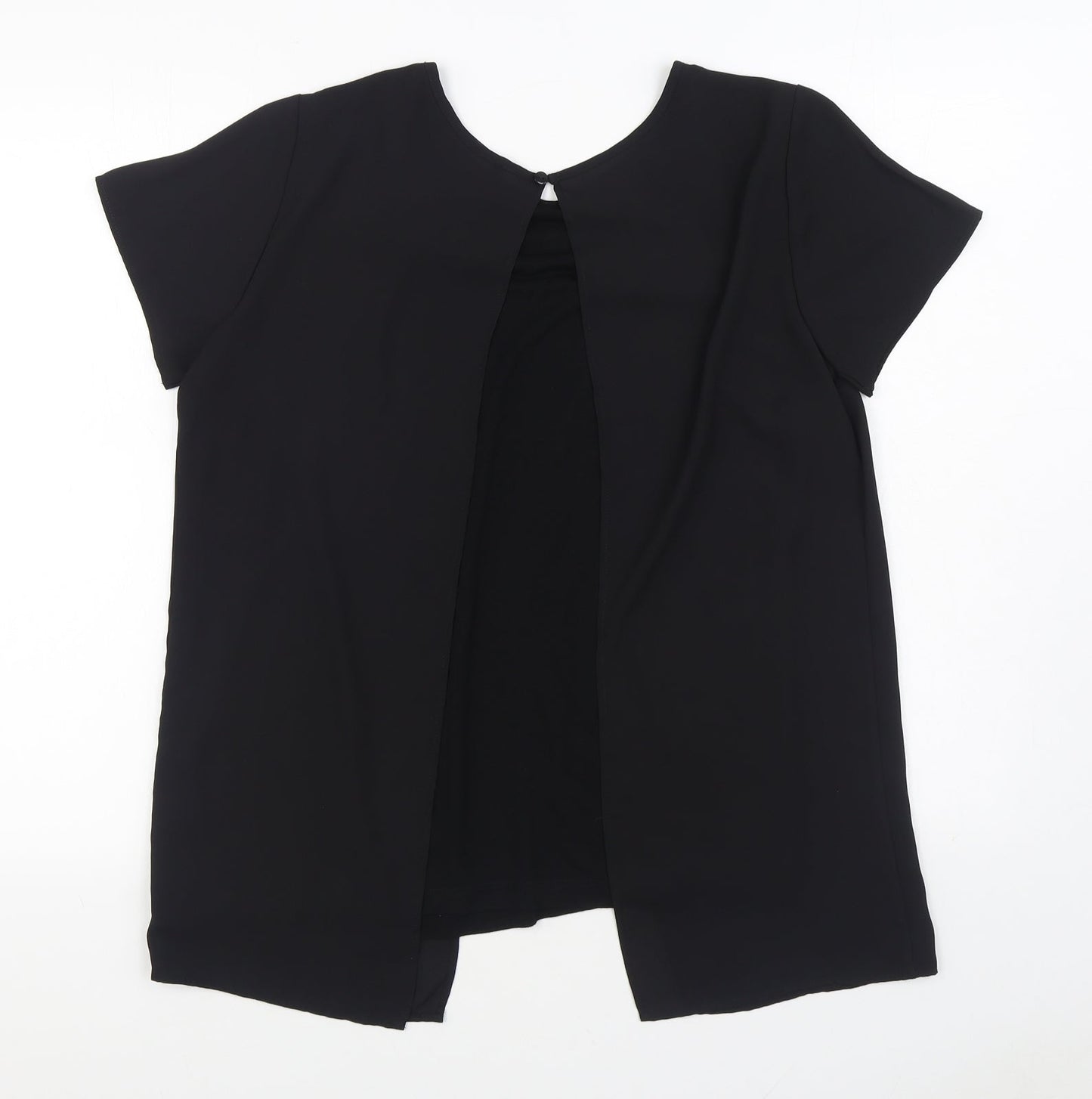 Betty Barclay Womens Black Polyester Basic Blouse Size 12 Boat Neck