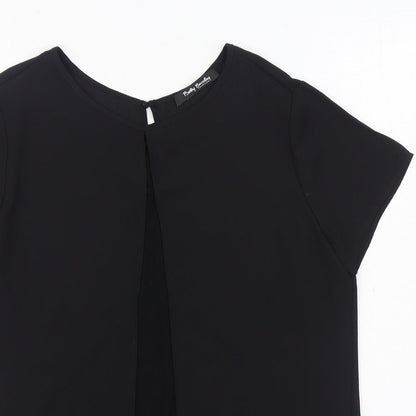 Betty Barclay Womens Black Polyester Basic Blouse Size 12 Boat Neck