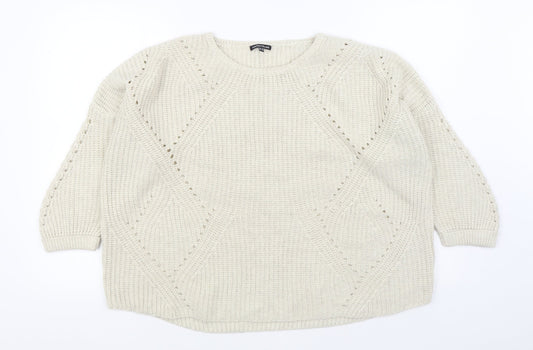 Womens UK Size 12 Warehouse Beige Pullover Jumper