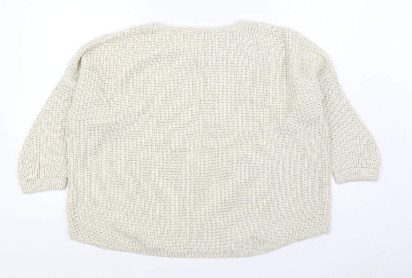 Womens UK Size 12 Warehouse Beige Pullover Jumper