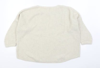Womens UK Size 12 Warehouse Beige Pullover Jumper