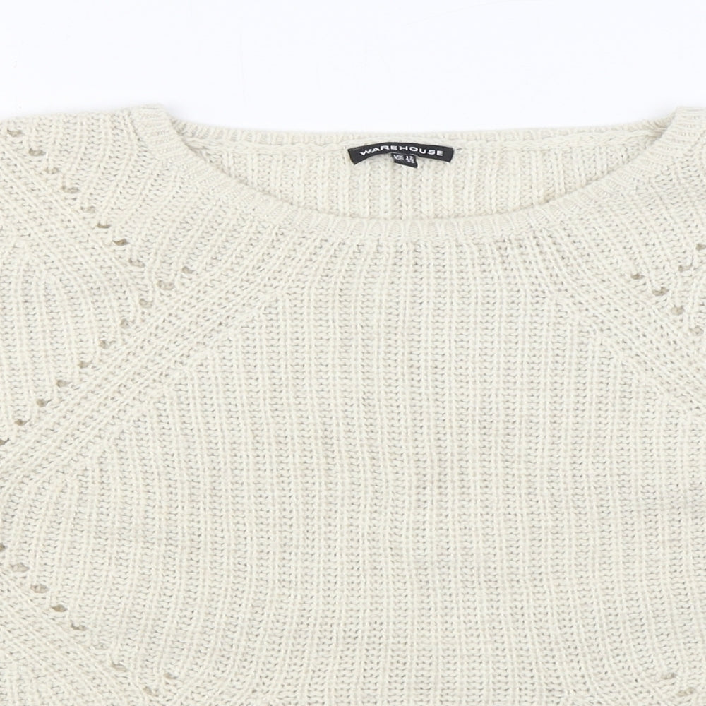 Womens UK Size 12 Warehouse Beige Pullover Jumper