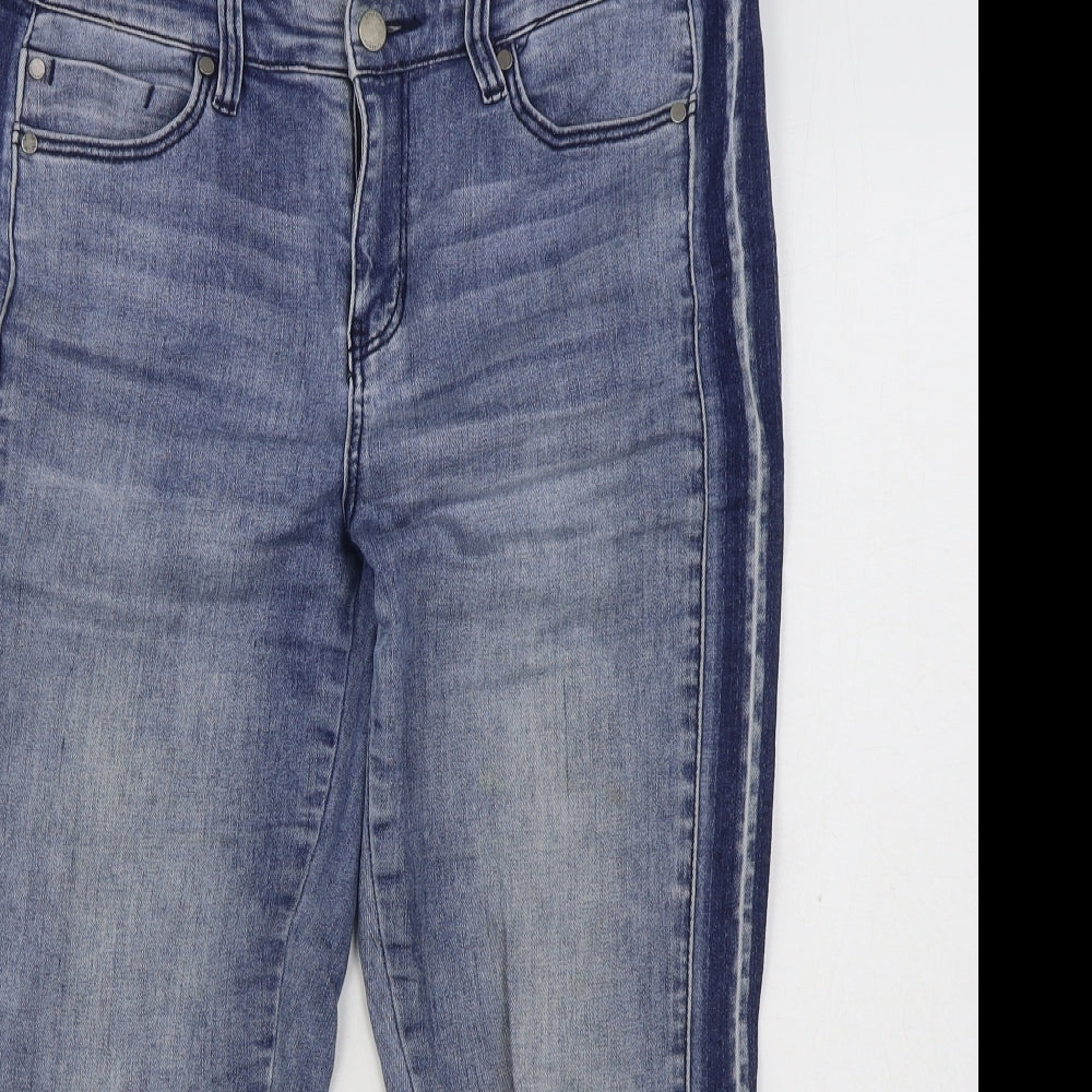 Liverpool Womens Blue Cotton Straight Jeans Size 12 L24 in Regular Zip