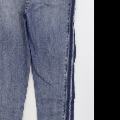 Liverpool Womens Blue Cotton Straight Jeans Size 12 L24 in Regular Zip