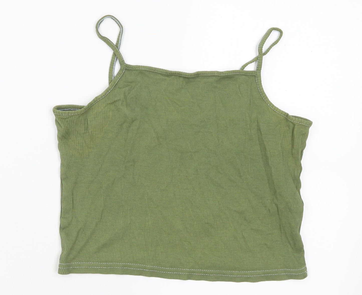 New Look Girls Green Cotton Camisole Tank Size 12-13 Years Square Neck
