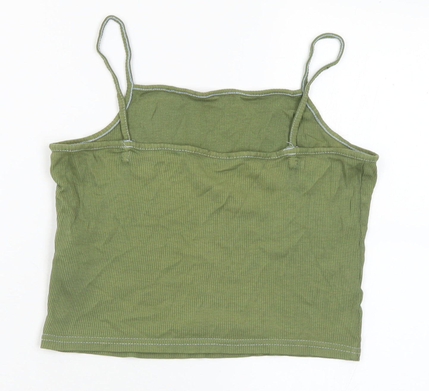 New Look Girls Green Cotton Camisole Tank Size 12-13 Years Square Neck