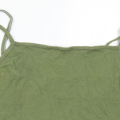 New Look Girls Green Cotton Camisole Tank Size 12-13 Years Square Neck
