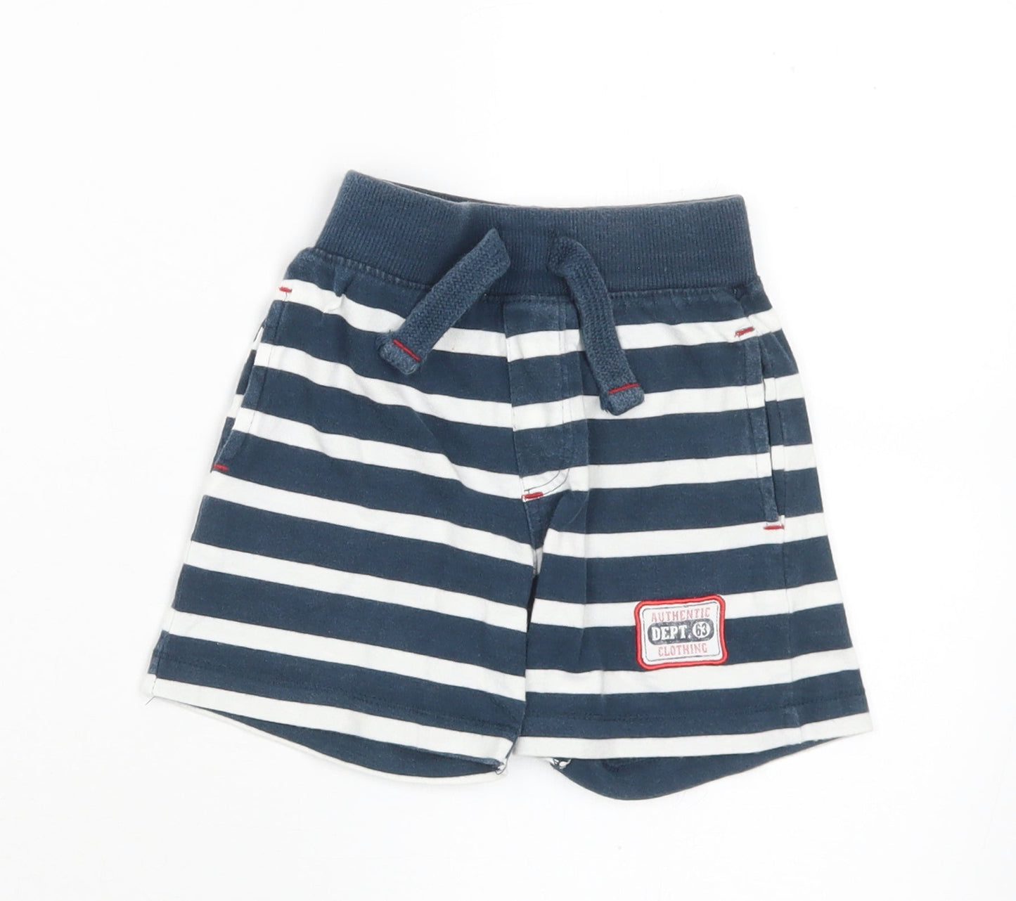 Dunnes Stores Boys Blue Striped Cotton Cropped Trousers Size 12-18 Months