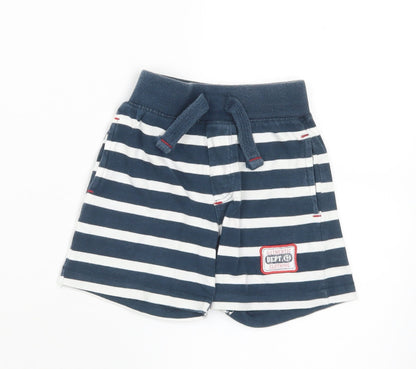 Dunnes Stores Boys Blue Striped Cotton Cropped Trousers Size 12-18 Months