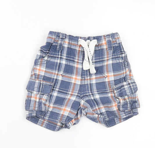 George Boys Multicoloured Plaid Cotton Cropped Trousers Size 12-18 Months