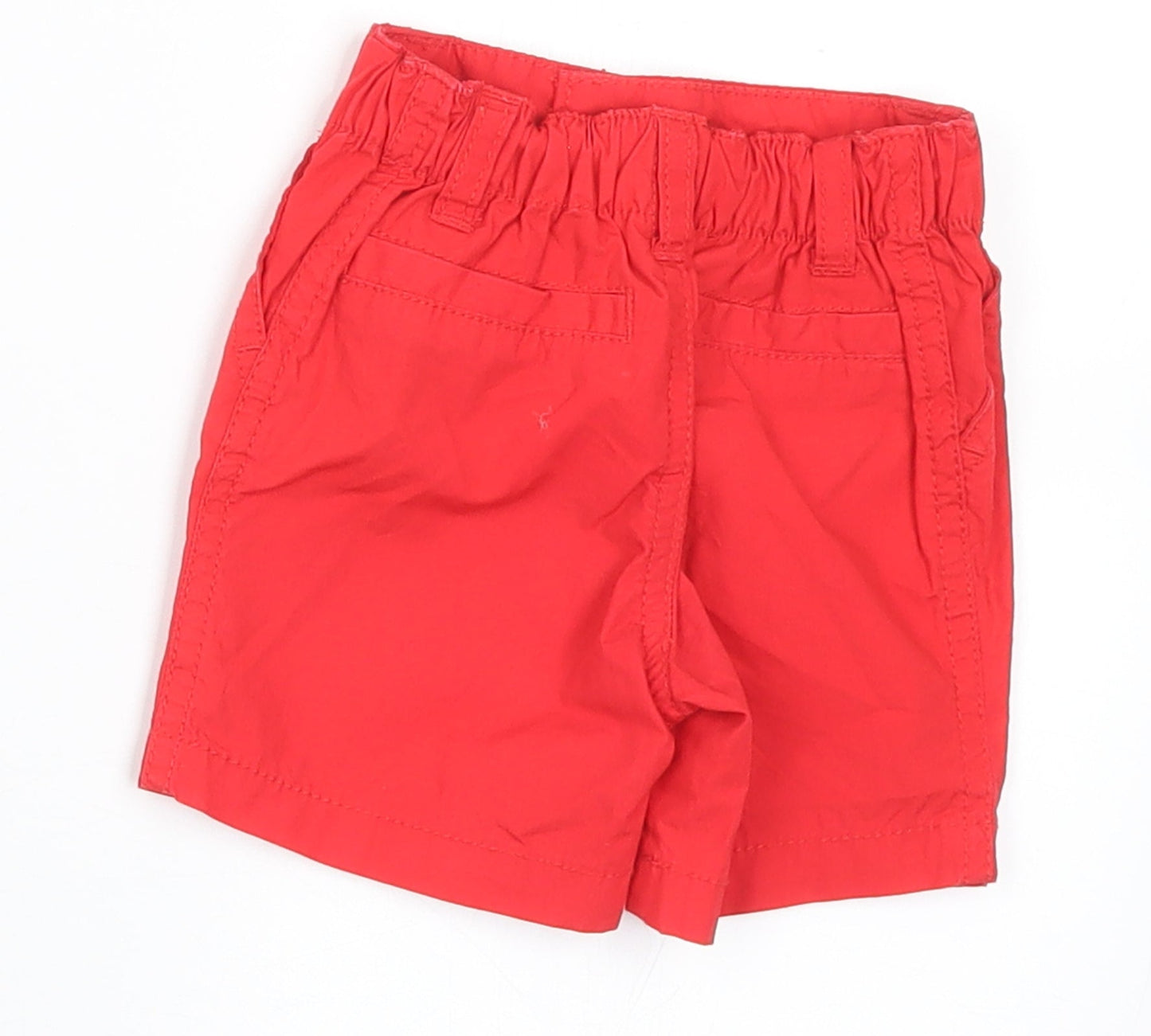 F&F Boys Red Cotton Cropped Trousers Size 0-3 Months Snap