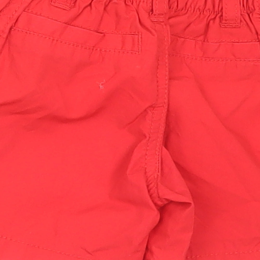 F&F Boys Red Cotton Cropped Trousers Size 0-3 Months Snap