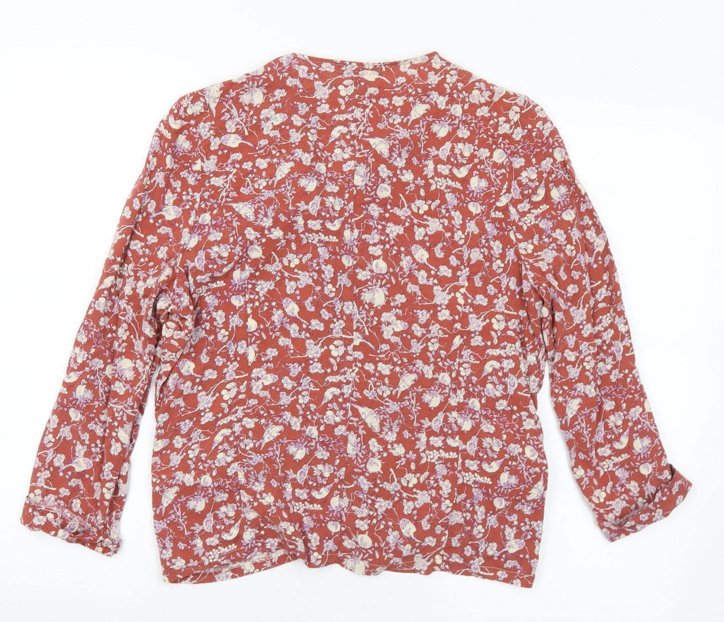 Daisy Collection Womens Multicoloured Floral Viscose Basic Blouse Size 12 V-Neck