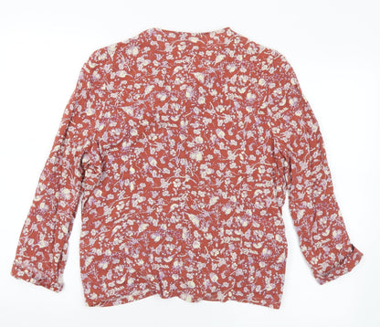 Daisy Collection Womens Multicoloured Floral Viscose Basic Blouse Size 12 V-Neck
