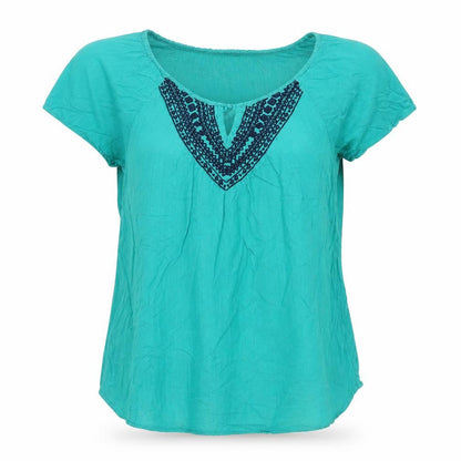 Womens UK Size 6 H&M Green Basic Blouse