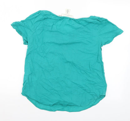 Womens UK Size 6 H&M Green Basic Blouse
