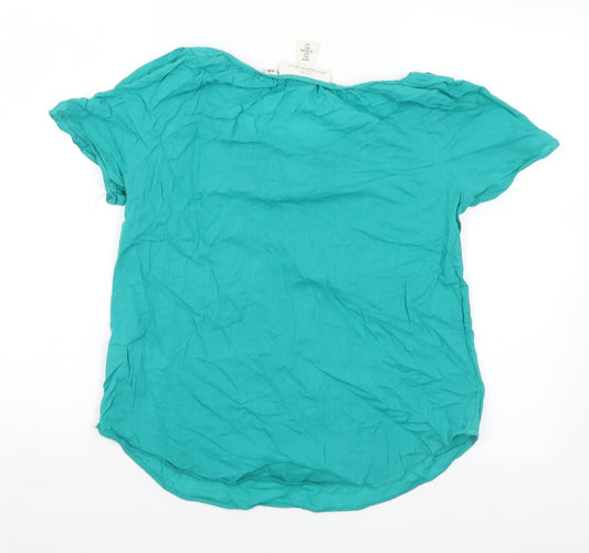 Womens UK Size 6 H&M Green Basic Blouse