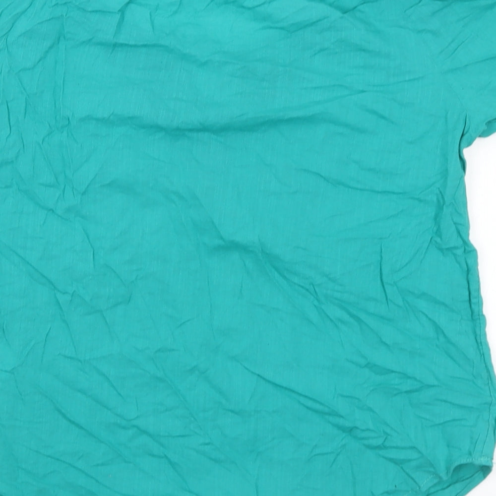 Womens UK Size 6 H&M Green Basic Blouse