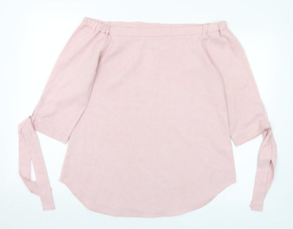 Womens UK Size 10 Lola May Pink Basic Blouse